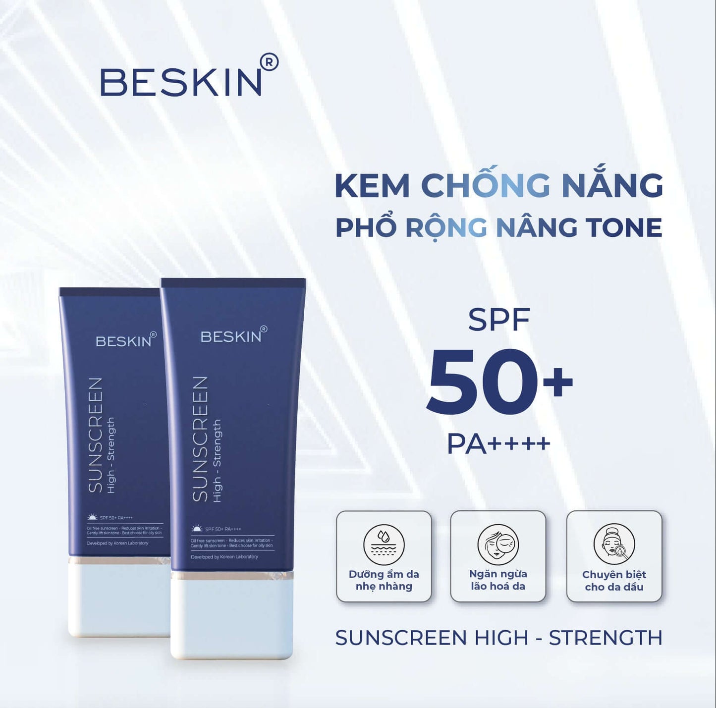 KEM CHỐNG NẮNG PHỔ RỘNG CHO DA DẦU BESKIN SPF 50/PA++++