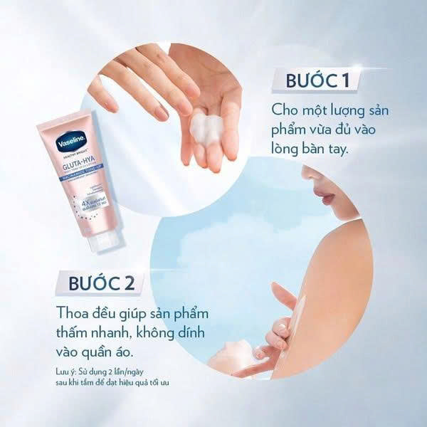 Sữa Dưỡng Thể Vaseline Gluta-Hya Nâng Tông Tức Thì 300ml – Dưỡng Sáng Da, Cấp Ẩm 12h