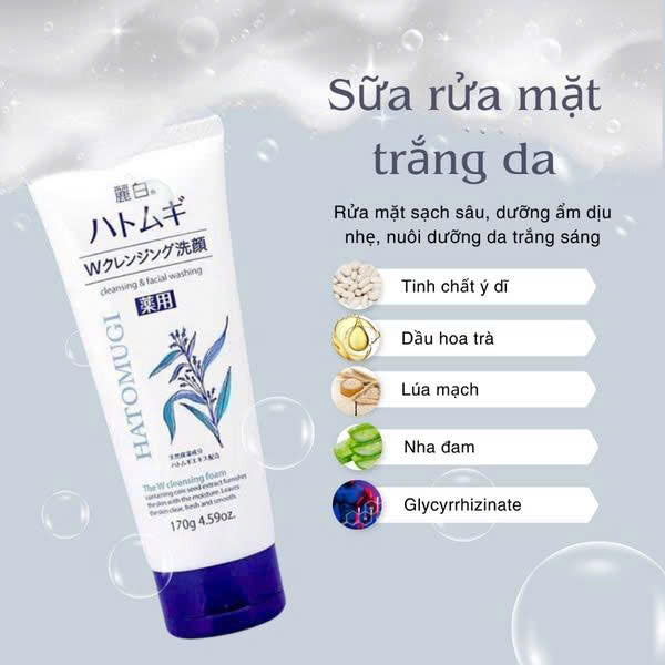 Sữa Rửa Mặt Hatomugi The Medicated Facial Foam 130g – Ngừa Mụn, Dưỡng Ẩm, Làm Sáng Da