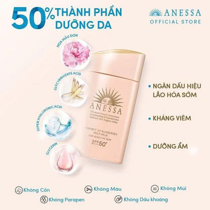 Sữa chống nắng Anessa Perfect UV Sunscreen Mild Milk SPF50+ PA++++ (60ml)